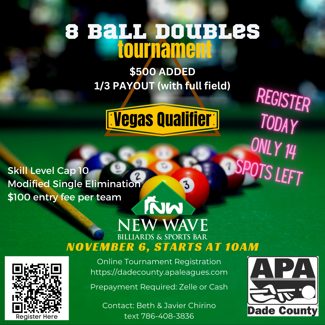 8 Ball Doubles Tournament New Wave Billiards Pool Tournaments 